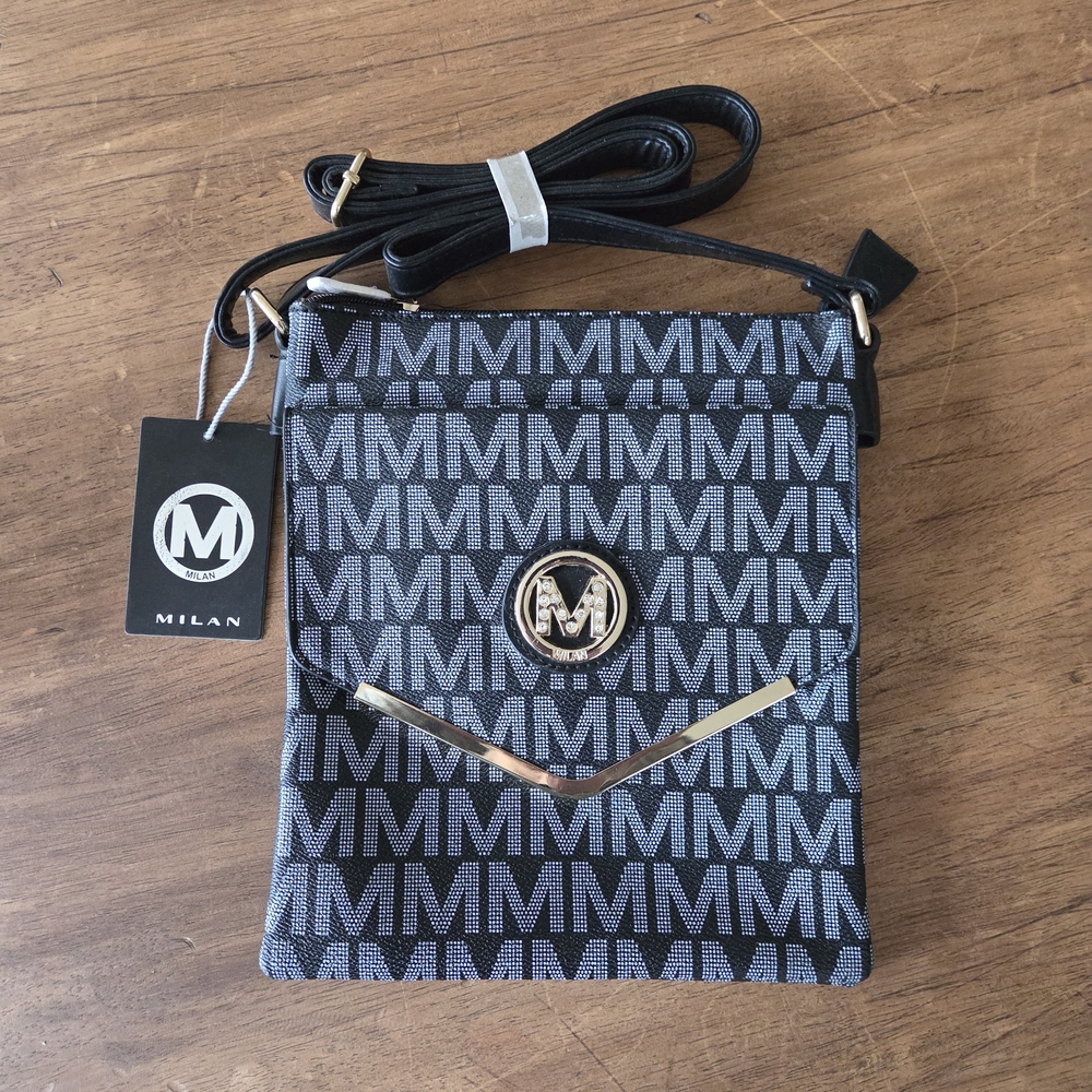 Milan Black and Gray Purse / Bag / Crossbody